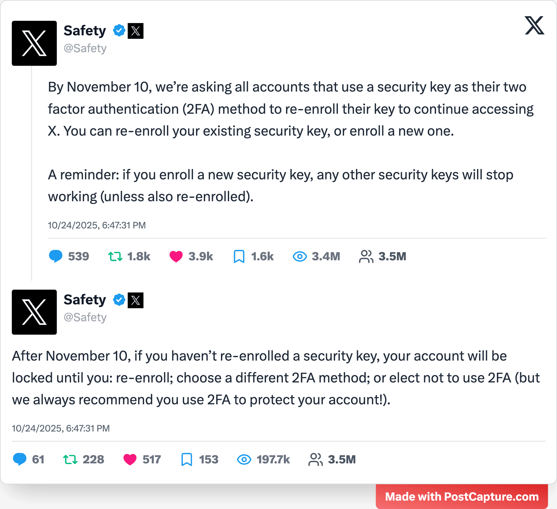 X.com Safety account says account is only locked until re-enrolled